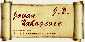 Jovan Makojević vizit kartica